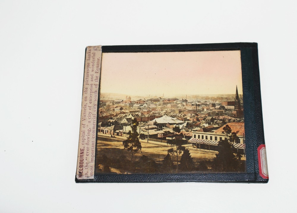 Melbourne Australia "hand tinted"  GLASS SLIDE