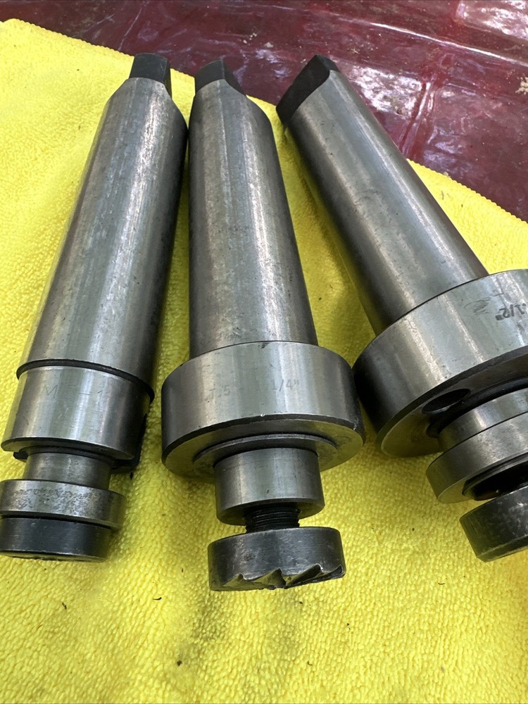 3pc Morse Taper 5 MT Face Shell Mill Arbors Sharpening Mandrel Cinci Work Head