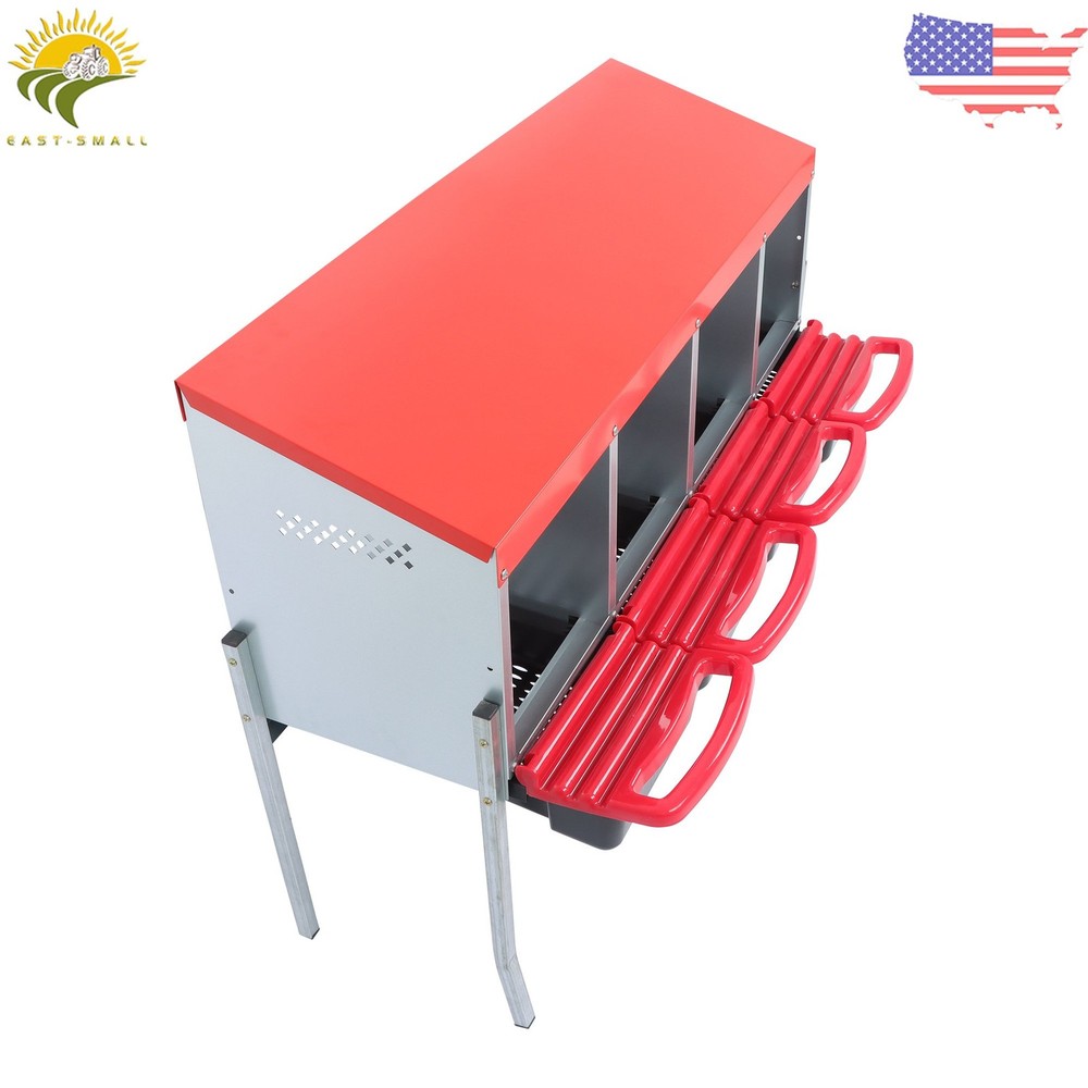 Roll Out Chicken Nesting Boxes 4 Hole For Laying Eggs Coop Compartment