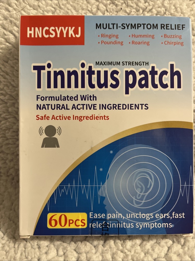 Tinnitus Ear Patch, Natural Formula Ear Patches for Ringing Ears, 60 Patch