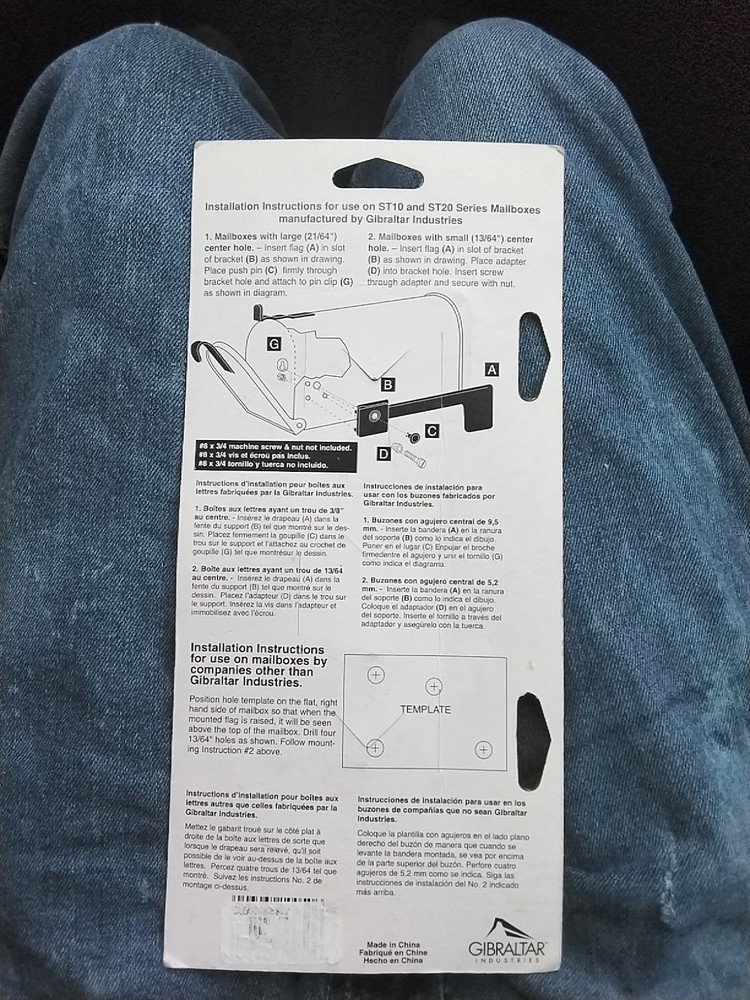 Flag Kit Red Gibraltar Mailboxes Replacement Mailbox Rust Proof Sealed New