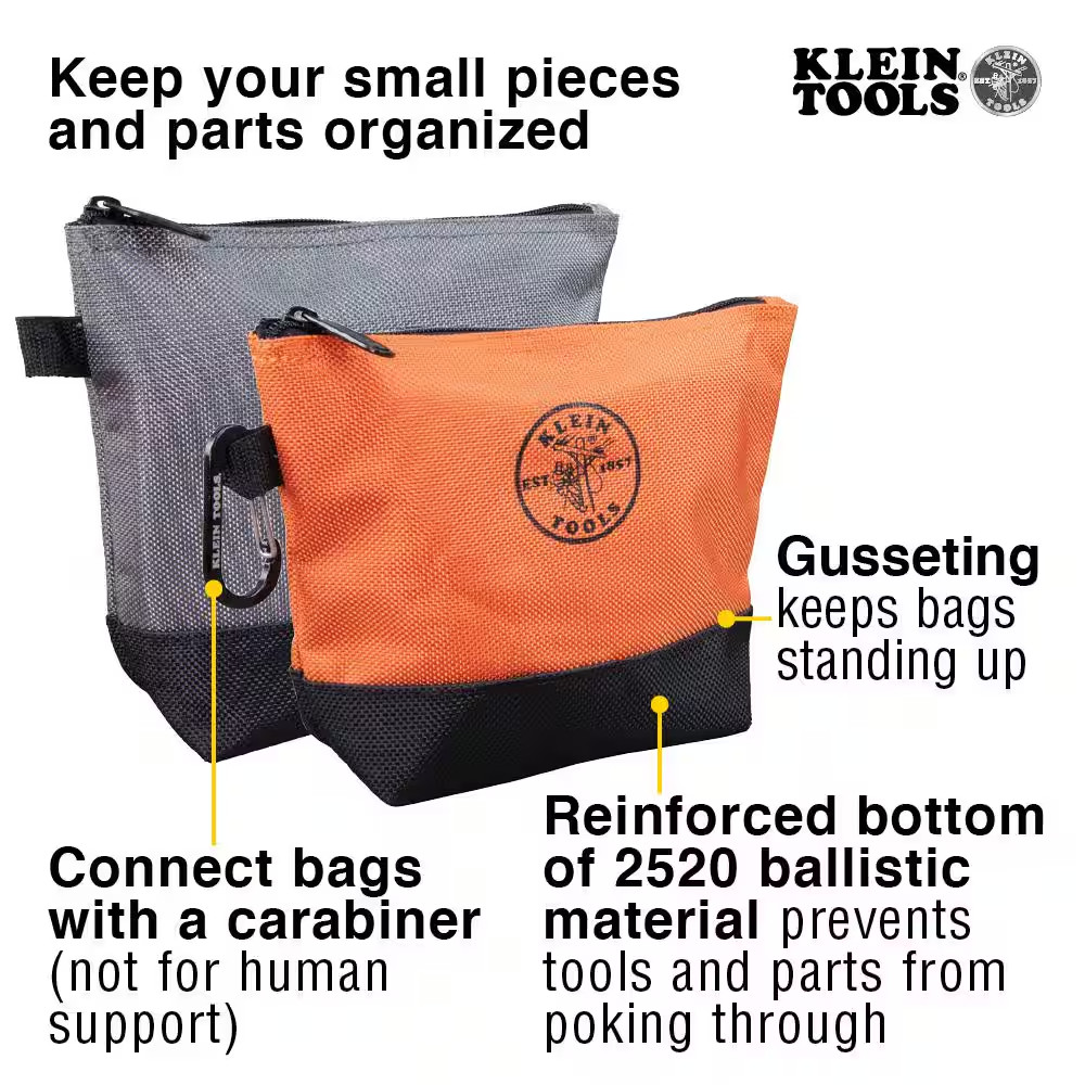 9 In. Stand-Up Zipper Tool Bag (2-Pack)