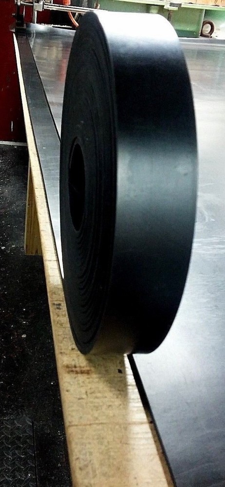 Neoprene Sheet Rubber Solid Flex Strip 3/16" Thick x 3" W x 10-Ft Roll 60 Duro