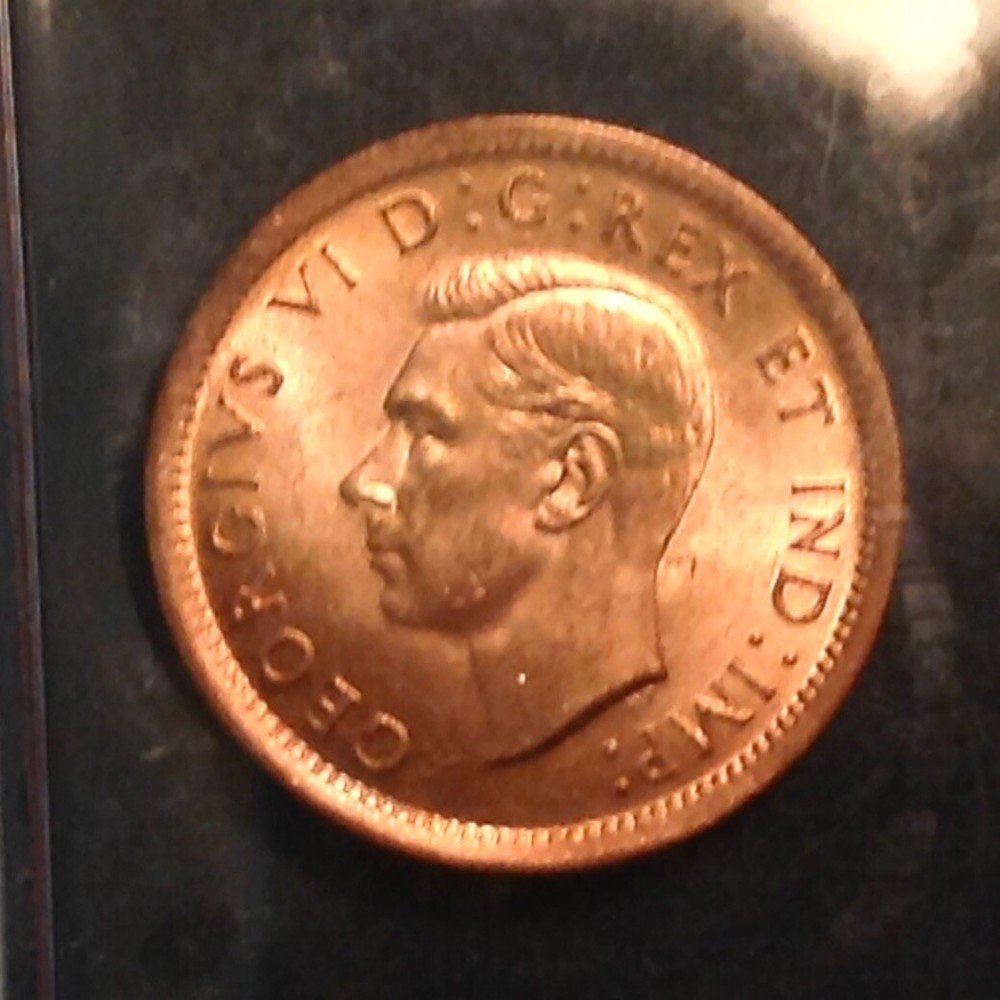 1939 Canada George VI One Cent ICCS Graded RED Uncirculated cd -