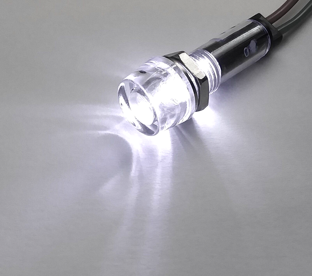 BBT 24 volt AC/DC White LED Waterproof Hi-Profile Indicator Light