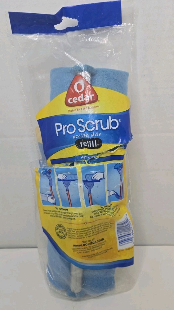 O Cedar Pro Scrub Roller Wave Sponge 10in Mop Refill Open Package New