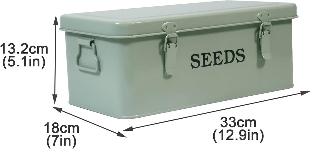 Durable Seed Container with Safety Locks & Easy-Clean Finish - Green