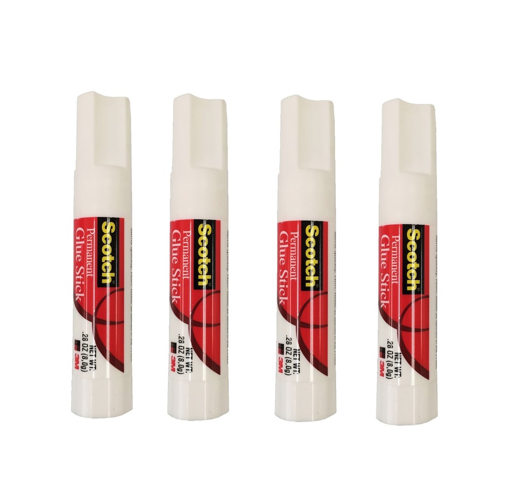 4 Pcs Scotch Permanent Glue Sticks