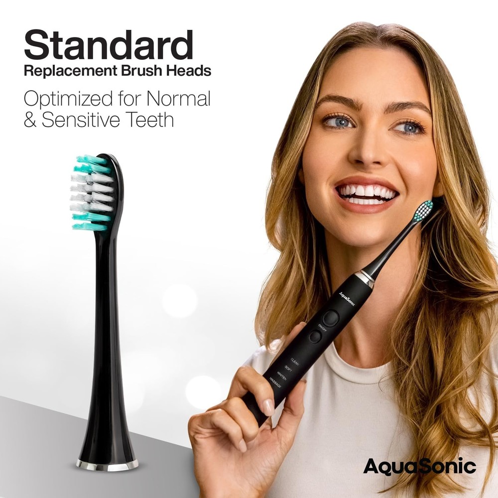 AquaSonic Standard Replacement Brush Heads | for Normal & Sensitive Teeth | C...