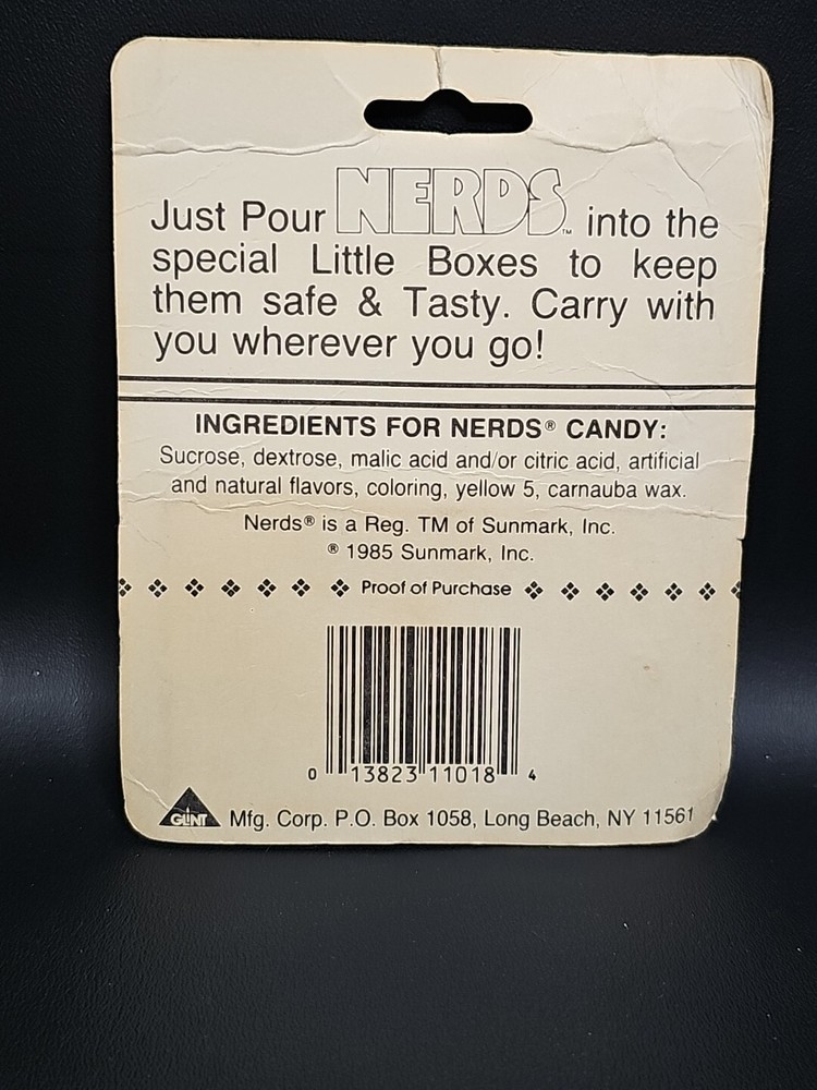 1985 Sunmark WIlly Wonka Rainbow NERDS Box Buddy Candy Container Vintage