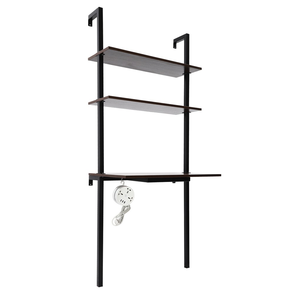 Wall-Mounted Desk with 3-Tier Storage – Space-Saving Design