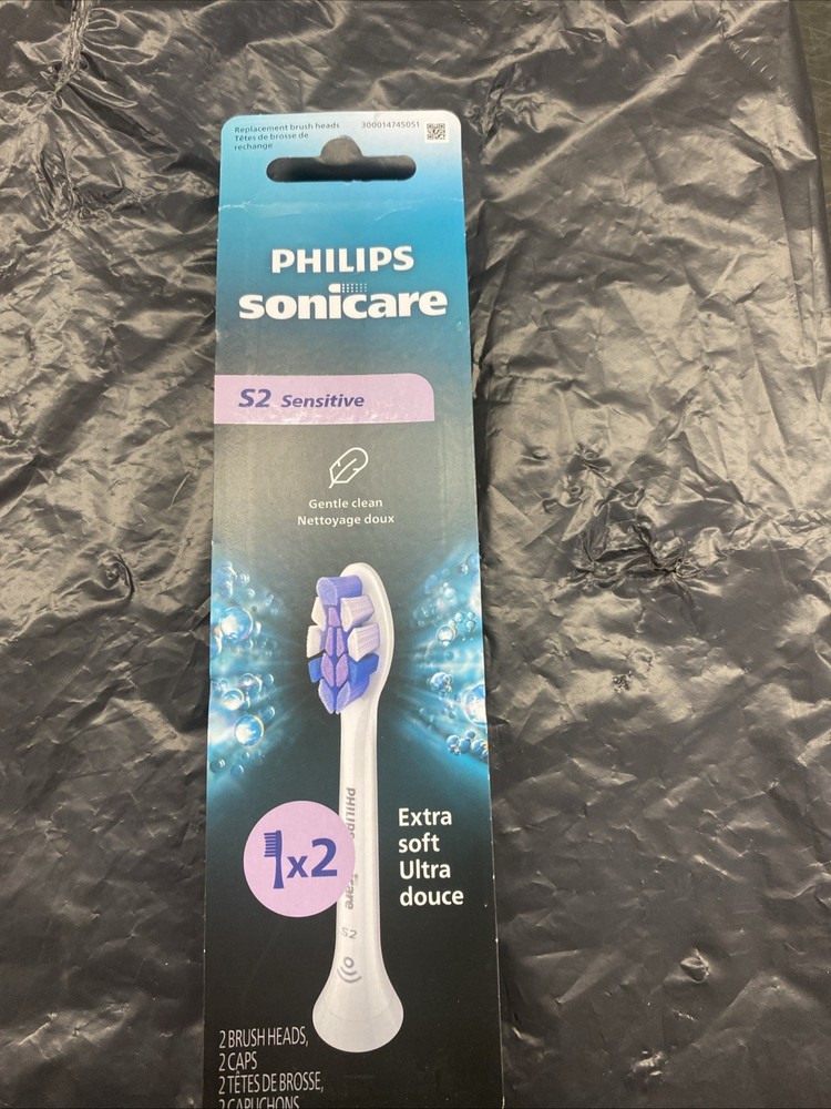 Philips Sonicare S2 Sensitive Replacement Brush Heads Extra Soft Ultra 2 Count