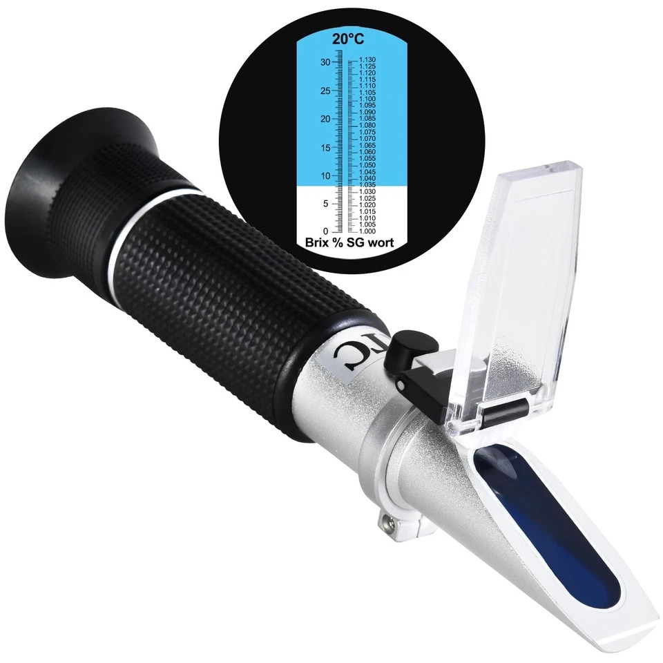 Portable Brix Refractometer with ATC, Accurate Dual Scale Brix Meter Specific Gr
