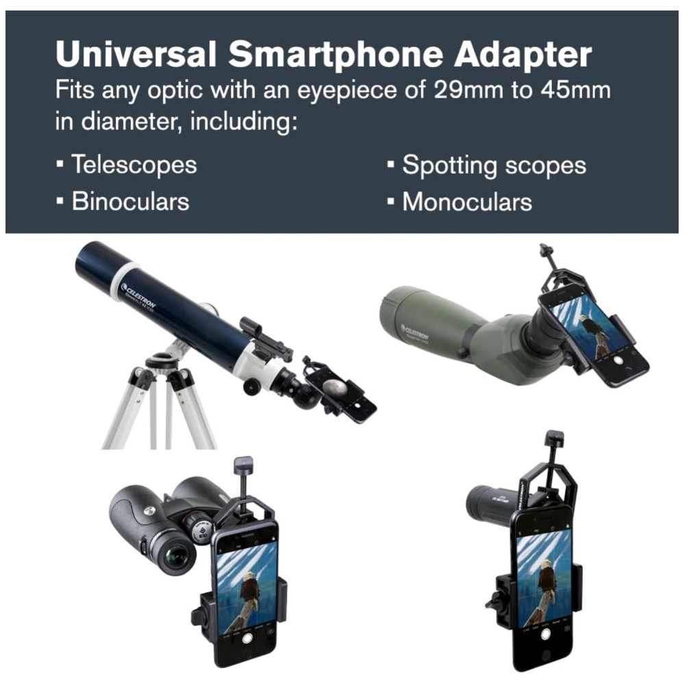 Easy-to-Use Smartphone Adapter for Spotting Scopes - Compact