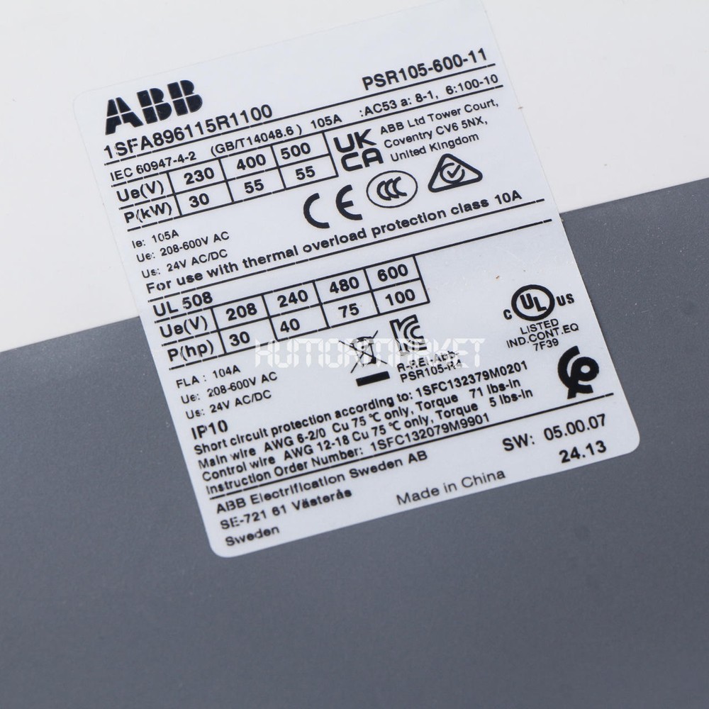 1PCS NEW ABB Soft Starte 55kw PSR105-600-11