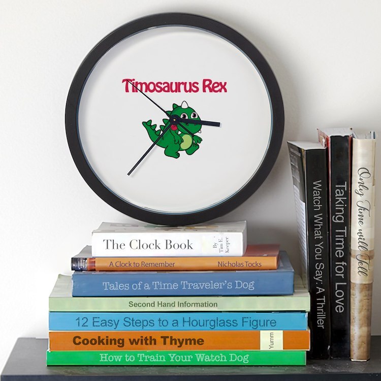 CafePress Timosaurus Rex Unique Decorative 10" Wall Clock (160901412)