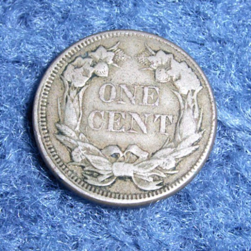 RARE 1857 FLYING EAGLE SMALL CENT COIN-OFF-CENTER REVERSE, NICE!