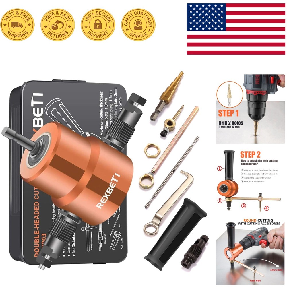 Versatile Double Headed Nibbler - Ultimate Drill Attachment for All Materials