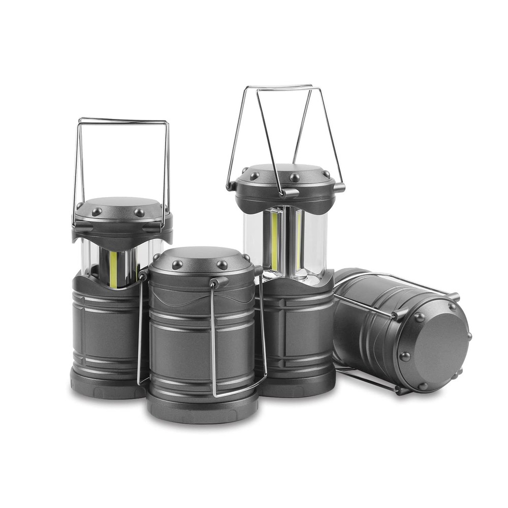 Lichamp LED Camping Lantern, 4 Pack Battery Powered Medium, Dark Gray
