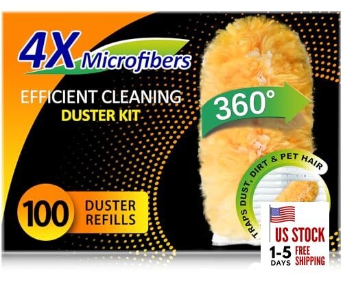 Multi Surface Duster Refills, 360-Degree Heavy Duty, 100 Count, Compatible