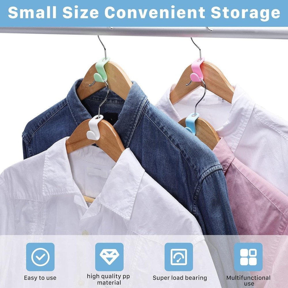200 PCS Clothes Hanger Connector Hooks,Space Saving Cascading Hooks,Plastic M...