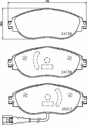 TEXTAR Front Axle BRAKE PADS SET for VW CC 2.0 TDI 2015-2016