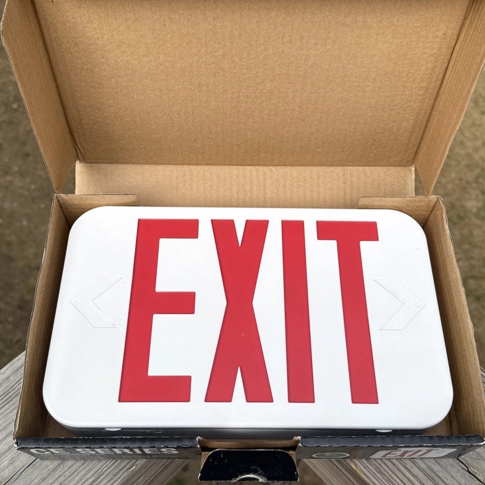 Hubbell Compass CE Series LED Emergency Exit Sign Red /White Multiple Available