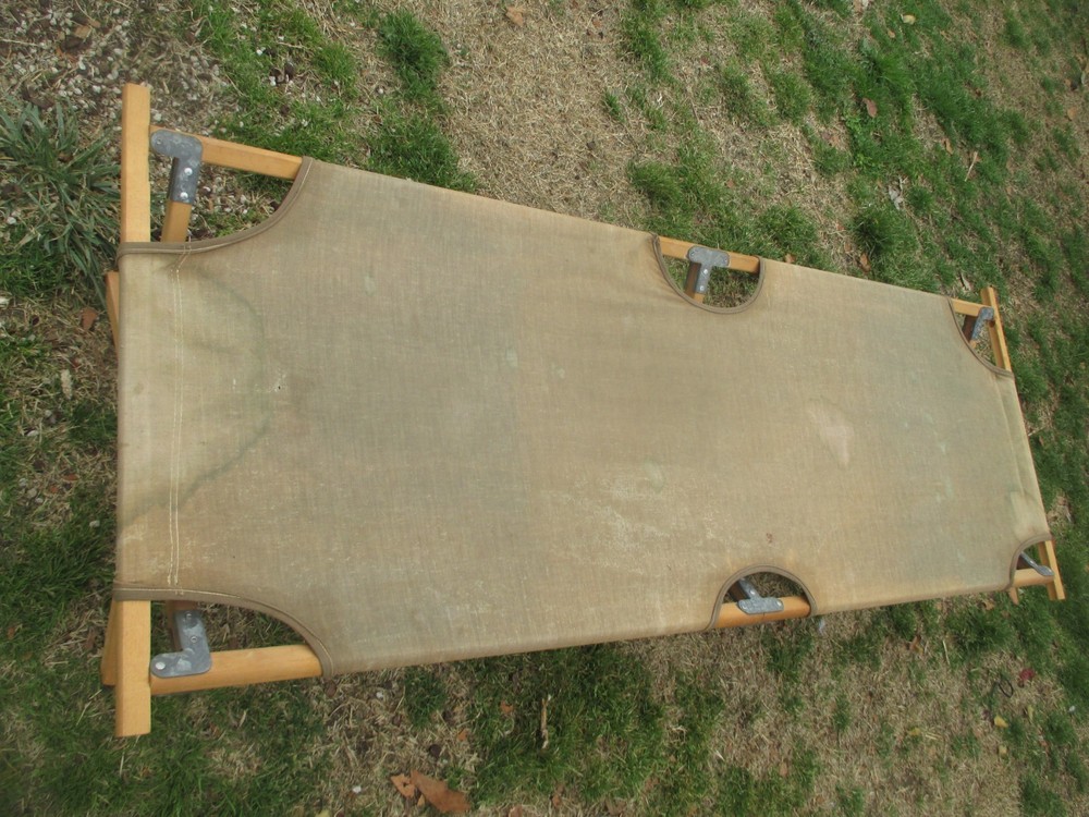 tucker vintage army cot wood