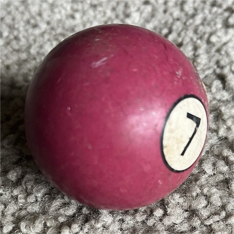 Maroon Number 7 Billiard Ball