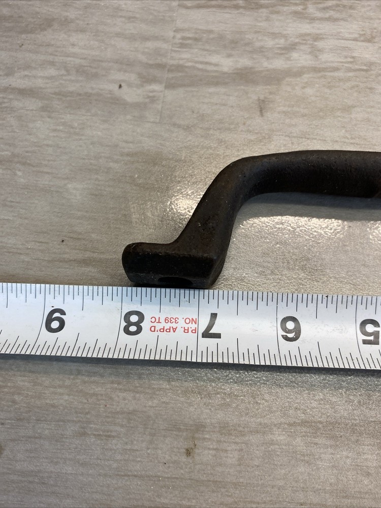 VTG “Saino” Industrial Victorian EMBOSSED UNKNOWN HANDLE CAST IRON DRAWER PULL