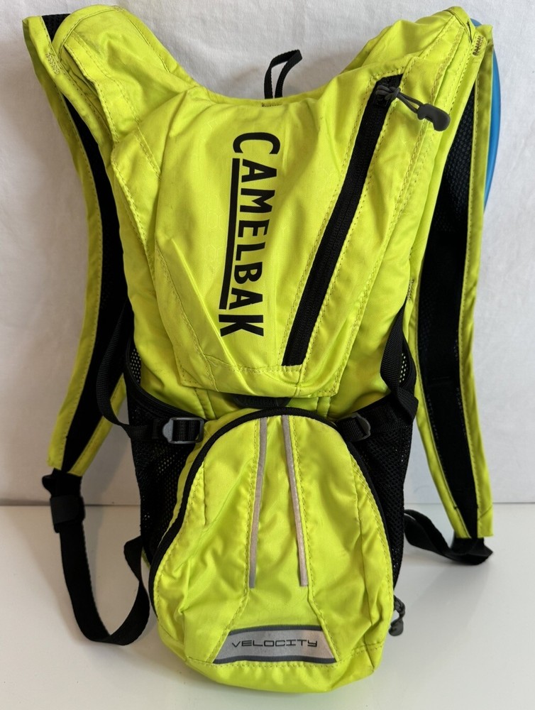 Camelbak Velocity Hydration Pack Hiking Backpack 70oz Bladder Neon Green