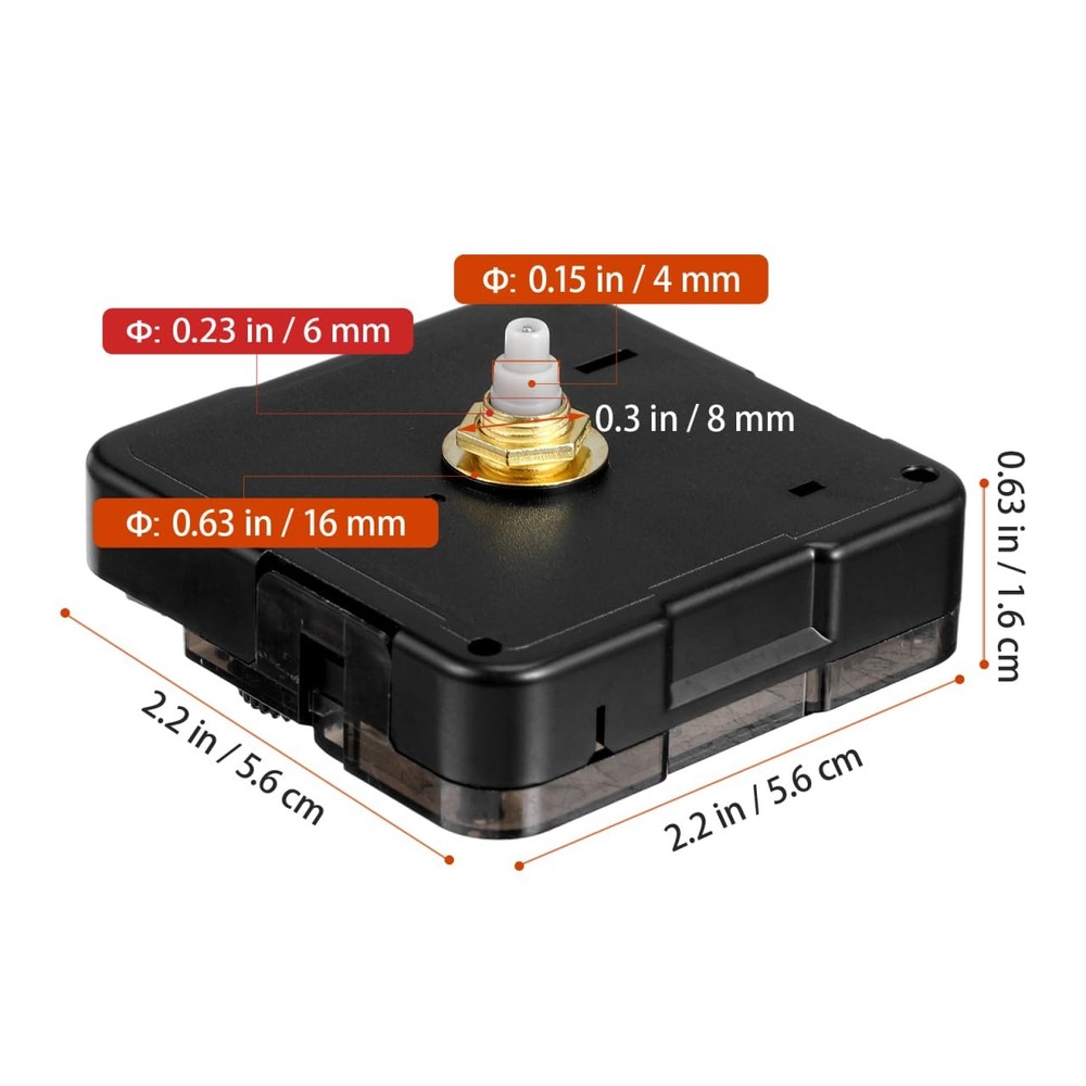 Gatuida Clock Mechanism Replacement, Movement Medium, Black