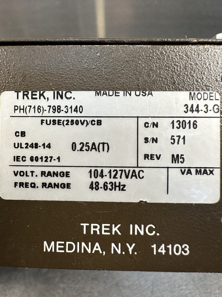 TREK Model 344-3-G Electrostatic Voltmeter - (BIN1.2.1)