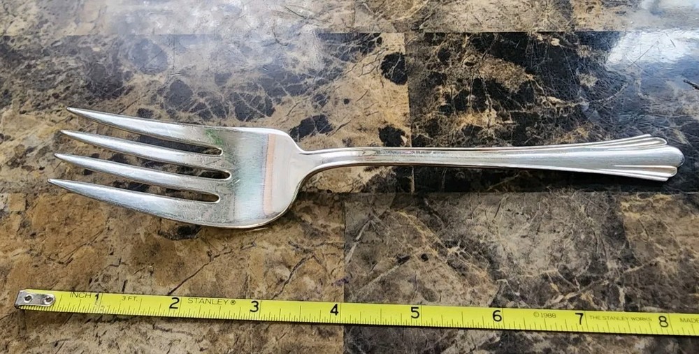AMERICAN SILVER CO c1929- TALISMAN SILVERPLATED MEAT SERVING FORK 🍠 🥩