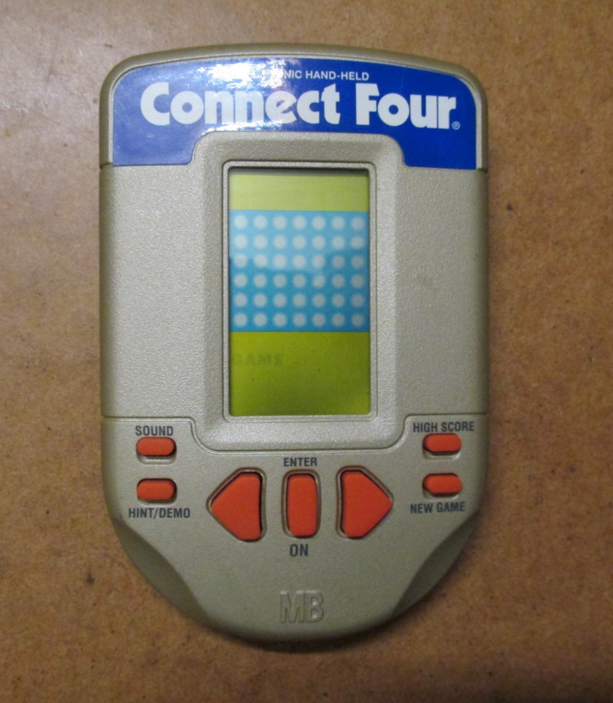 Connect Four Gold Edition Milton Bradley Electronic Handheld Game 1995