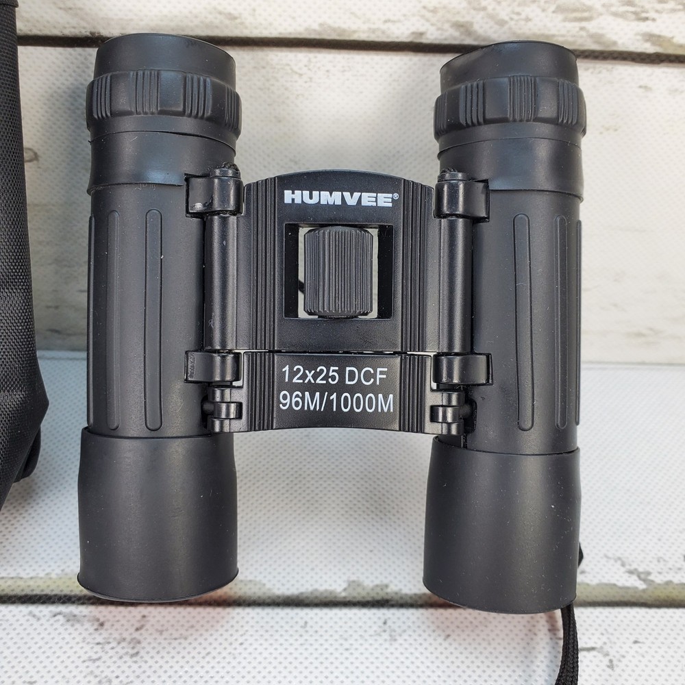 Humvee Compact Binoculars 12x25 DCF 96M/1000M 4" With String Read Description
