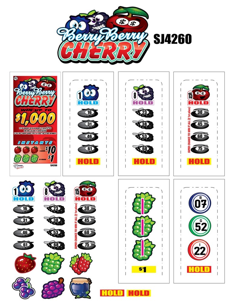 NEW pull tickets BERRY BERYY CHERRY - Seal Card Tabs