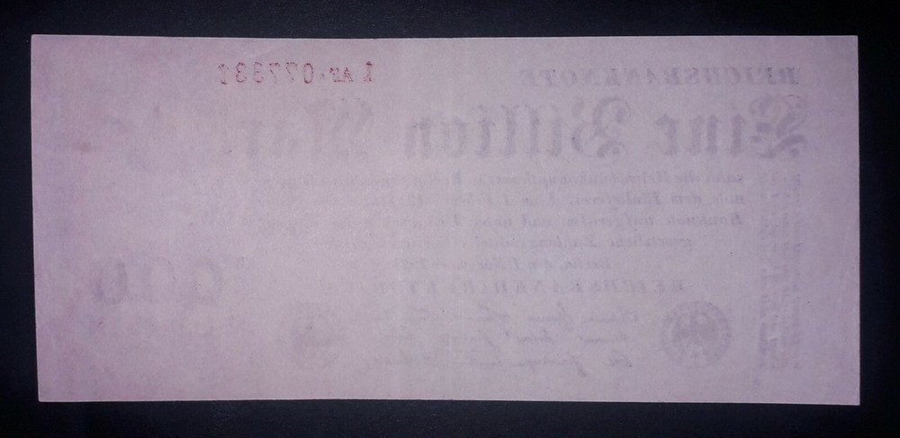 Germany"Weimar hyperinflation" 1 bln mark banknote, 1923year,good condition