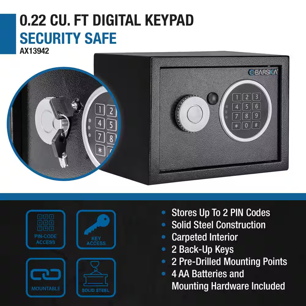 0.22 Cu. Ft. Digital Keypad Security Safe