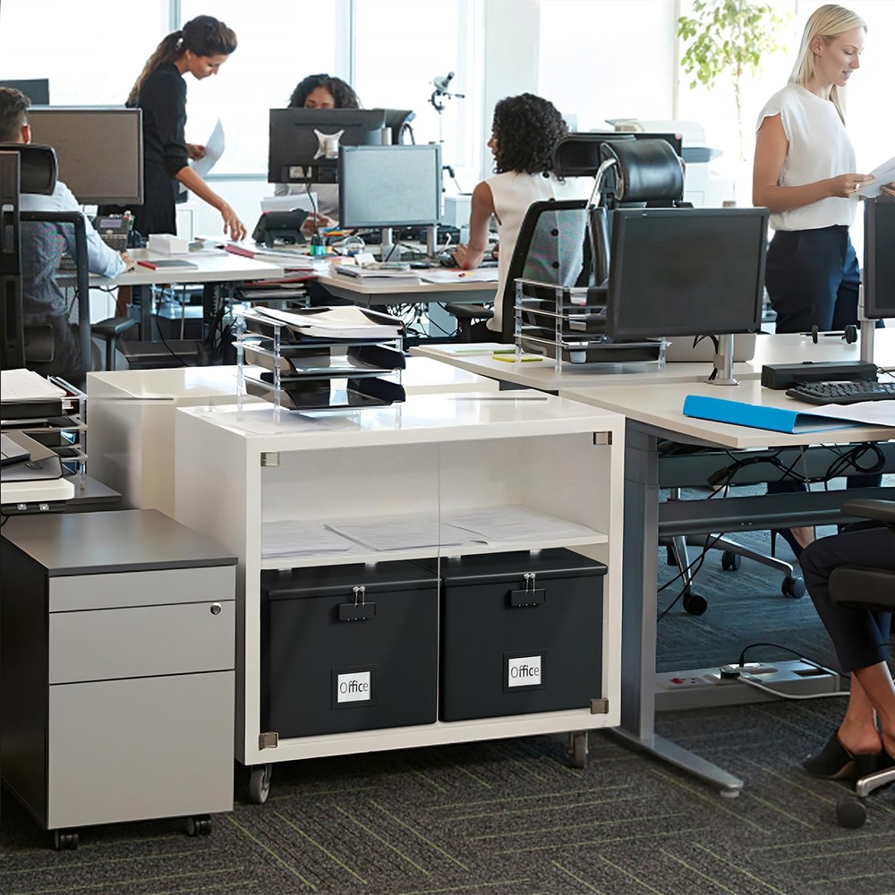 Fire Proof File Box for Documents - Portable Fireproof Document Organizer Box...