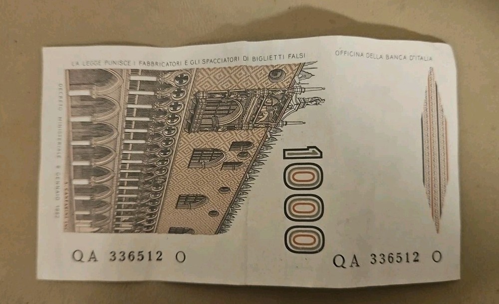 Italy 1000 Lire Note