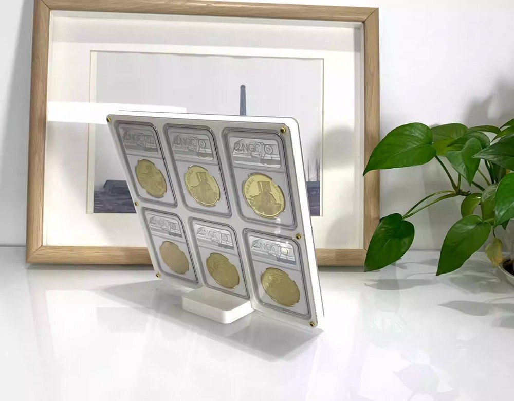6 Grids Colored Desktop Display Frame Case Stand Box For NGC Holders