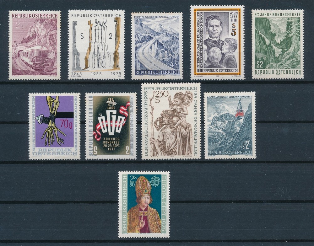 Austria **36 DIFFERENT MNH (1971-1987)** ALL DIFFERENT; CV $40