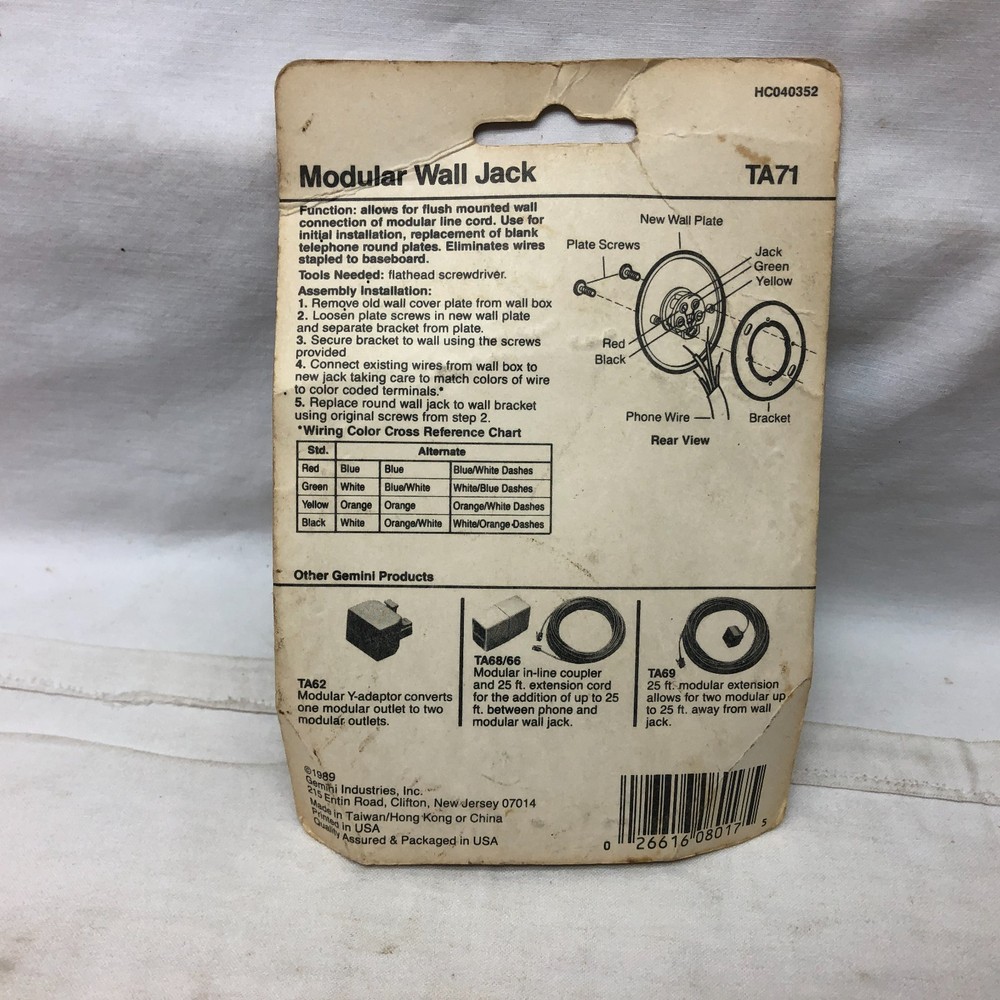 Gemini Modular Wall Jack in Original Package