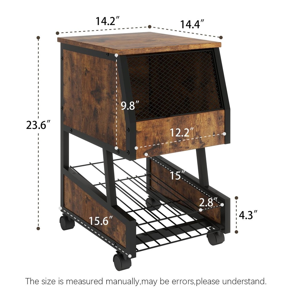 Compact Refrigerator Stand with Beverage Storage and Wheels Rolling Personal ...