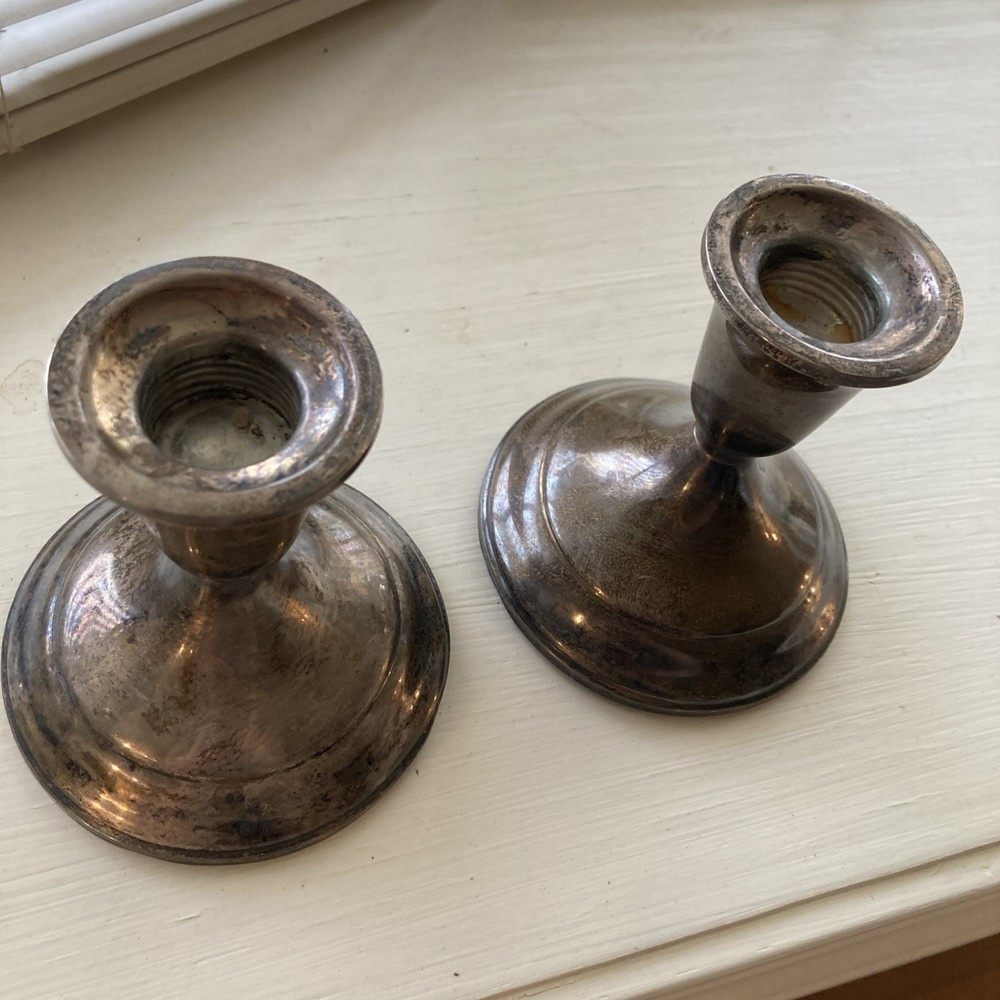 TWO Towle Sterling Weighted & reinforced Candlestick Holders