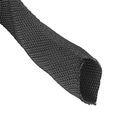 Rope Protector Sleeve, Polyester Winch Rope Protective Sleeve Black 2M