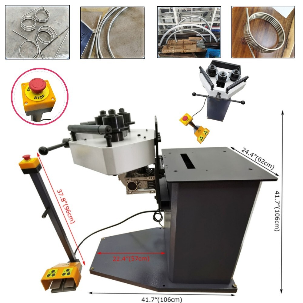 220V Pinch Roll Bender Ring Roller Roll Bender Round Bending Machine Bending Ste
