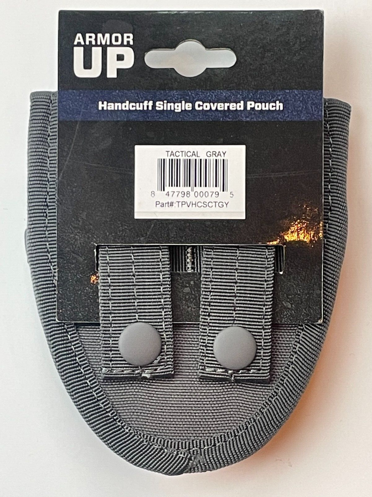 ARMOR EXPRESS Handcuff Single Covered Pouch Tactical Gray #TPVHCSCTGY