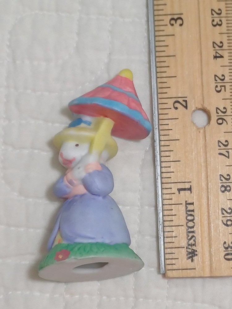 Mrs Rabbit Mini Rare Ceramic Easter Decorative Figurines 2.5 In